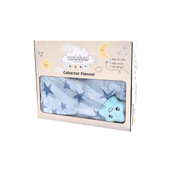 Cobertor Stars com Naninha Carinhas Microfibra