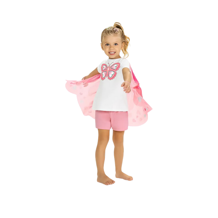 Pijama Menina Borboleta Brilha no Escuro c Capa Removível – Kyly