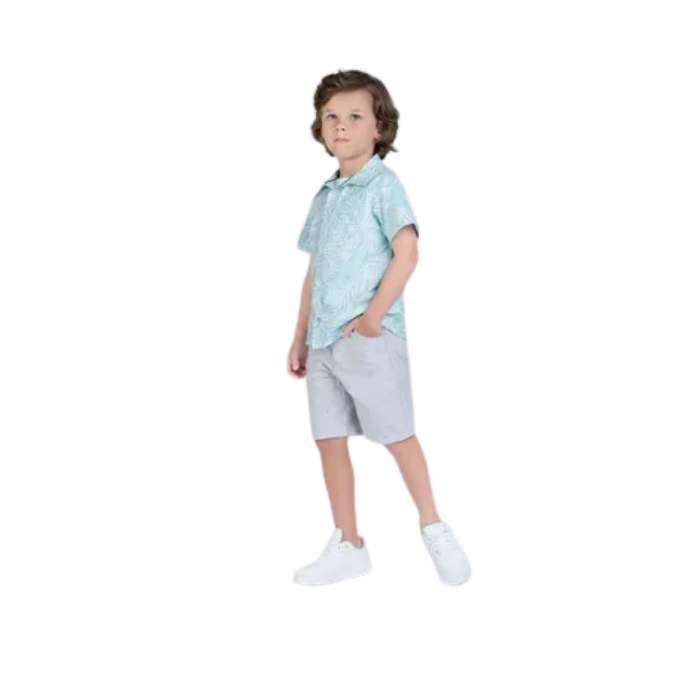 Conjunto Infantil Menino Camisa Azul + Bermuda Milon