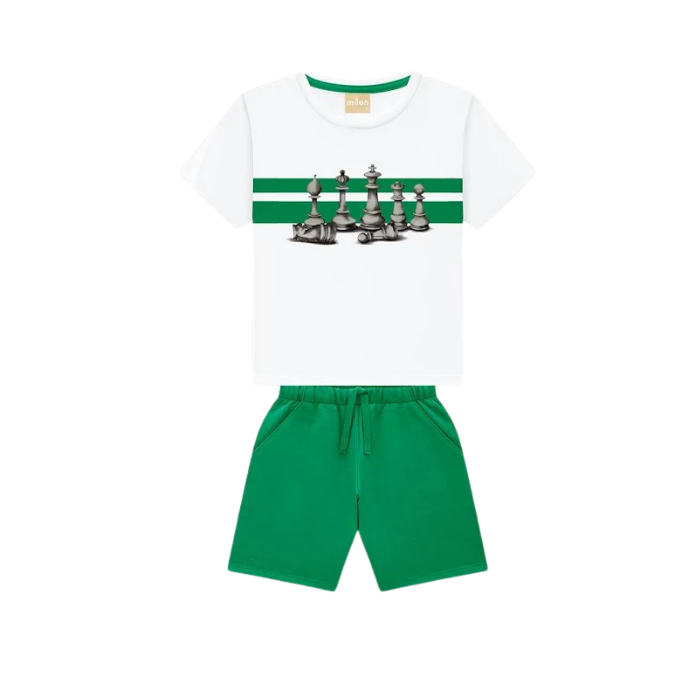 Conjunto Infantil Menino Verão Camiseta Bermuda Milon