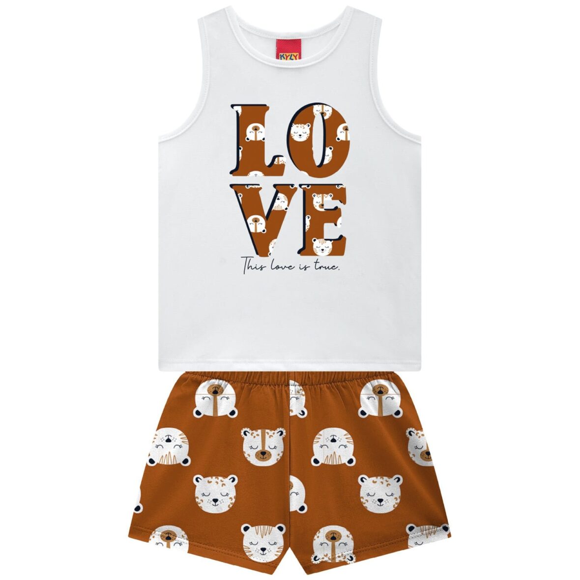 Conjunto Regata e Short Estampa Urso – Kyly