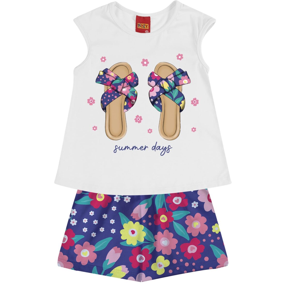 Conjunto Infantil Estampa De Sandália – Kyly